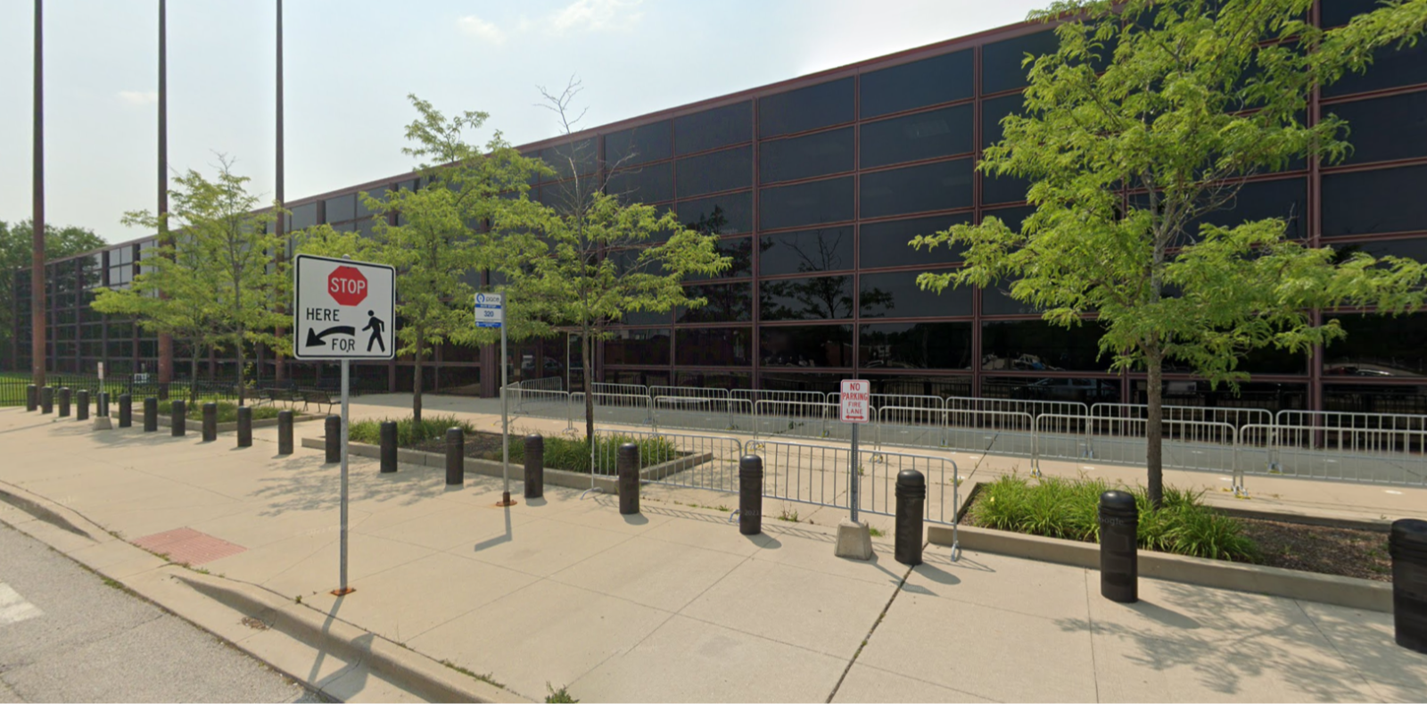 Exterior of the Fourth Municipal District building in Maywood, Illinois.