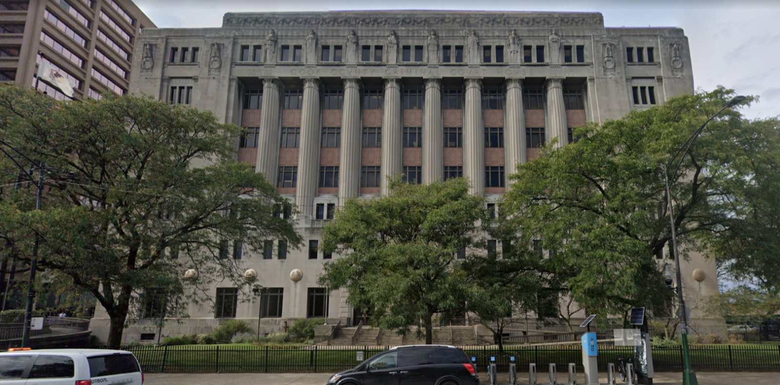 Exterior view of the George N. Leighton Criminal Court Building.